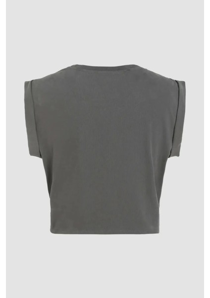 Kadın Baskılı Kısa Tişört Gri fiyatları