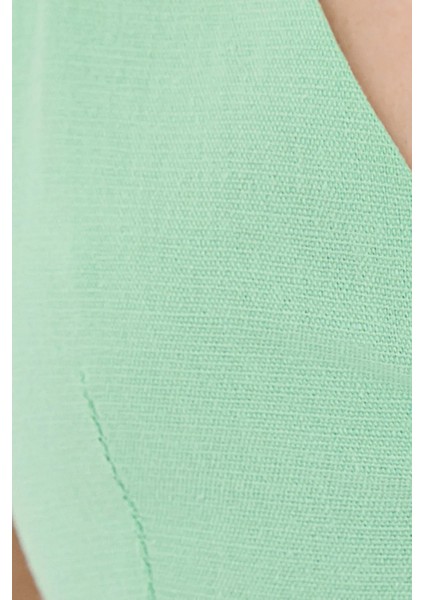Kadın V-Yaka Kolsuz Dokuma Crop Top Green indirimleri