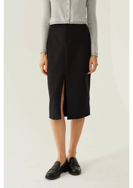 Kadın Yarık Maxi Etek Black fiyatları