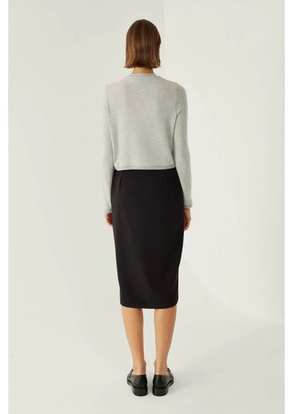 Kadın Yarık Maxi Etek Black fırsatları