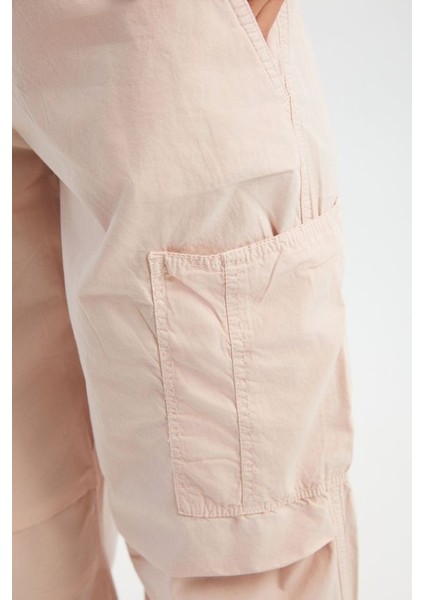 Kadın Orta Bel Fermuarlı Cargo Pantolon Pink indirimleri