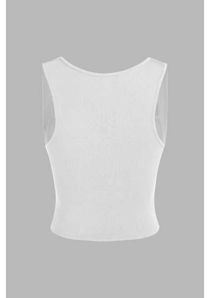 Kadın Drape Kare Yaka Bluz Beyaz fırsatları