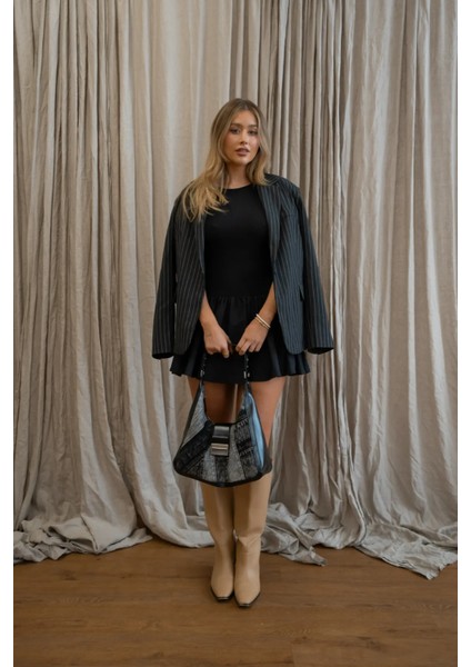 Kadın Reece Çizgili Blazer Gri fiyatları