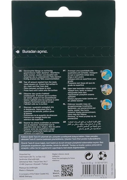 Tack-It Yeşil, 50 Gr, 90 Parça, Yeniden Kullanılabilir Hamur Yapıştırıcı, Sökülebilir ve Iz Bırakmaz fiyatları