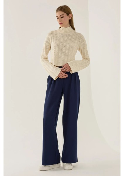 Kadın Jakarlı Örme Yarım Balıkçı Yaka Kazak Natural fiyatları