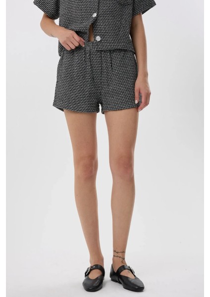 Kadın Tweed Şort Black fırsatları