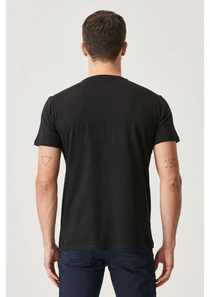 Slim Fit Bisiklet Yaka 3'lü %100 Pamuk Tişört Paketi