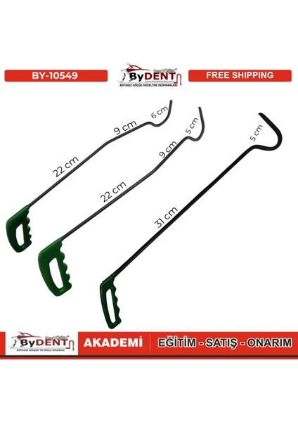 Pdr Boyasız Göçük Düzeltme 3 Parça Çubuk Seti modelleri