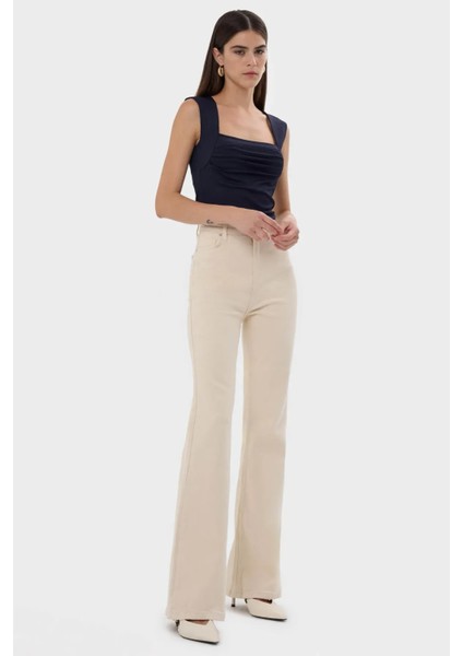 Kadın Drape Kare Yaka Bluz Blue modelleri