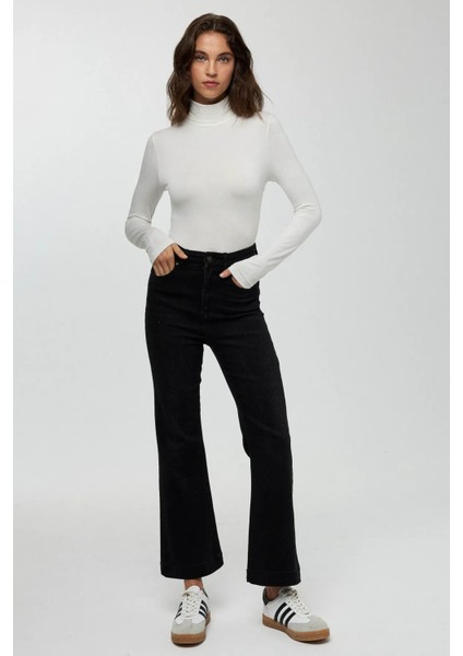 Kadın Flare Fit Jean Siyah