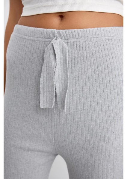 Kadın Rahat Lastikli Bel Jersey Pantolon Açık Gri indirimleri