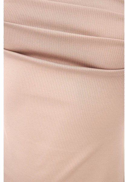 Kadın Kırışıklıklı Kare Yaka Mini Elbise Natural indirimleri