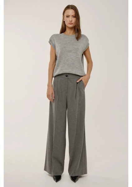 Kadın Bisiklet Yaka Triko Süveter Gri fiyatları