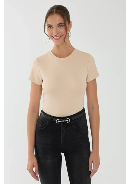 Kadın Basic Tişört Natural fırsatları