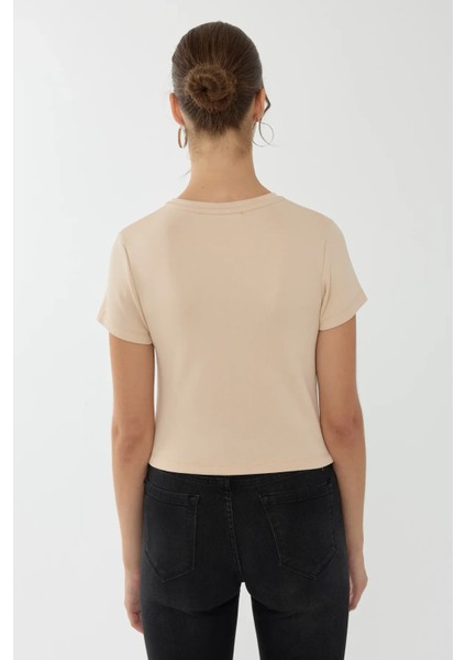 Kadın Basic Tişört Natural