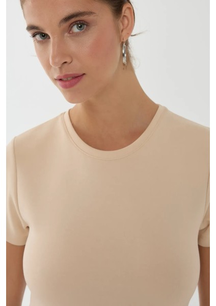 Kadın Basic Tişört Natural