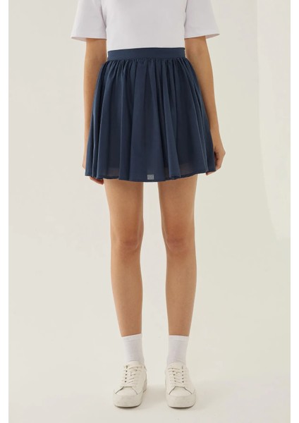 Kadın Volanlı Mini Etek Lacivert fiyatları