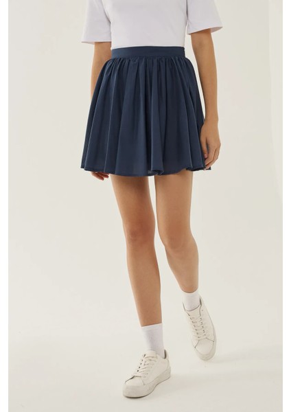 Kadın Volanlı Mini Etek Lacivert modelleri