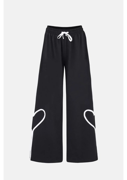 Kadın Kalp Detaylı Pantolon Black fiyatları
