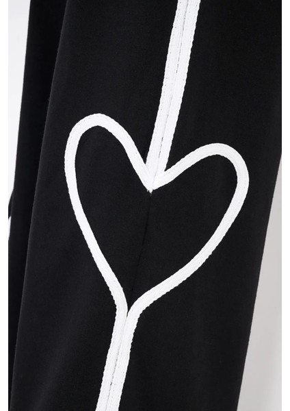 Kadın Kalp Detaylı Pantolon Black modelleri
