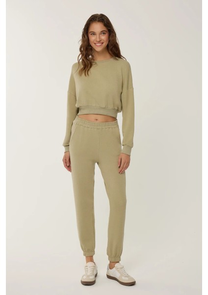 Kadın Kısa Sweatshirt Green fiyatları