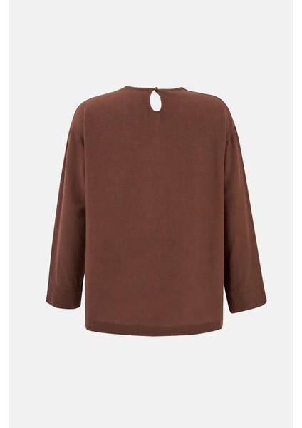 Kadın Keten Karışımı Çikolata Kahverengi Üst Kestane Kahvesi fiyatları