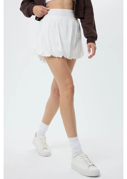 Kadın Mini Şortlu Balon Etek White modelleri