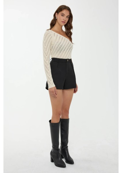 Kadın Tek Kollu Triko Üst White indirimleri