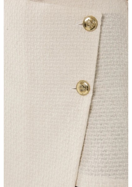 Kadın Tweed Düğme Detaylı Şort White fırsatları