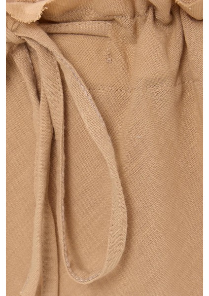 Kadın Yüksek Bel Detaylı Kordonlu Maxi Etek Brown indirimleri