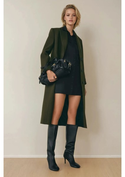 Kadın Gömlek Yaka Mini Elbise Siyah modelleri