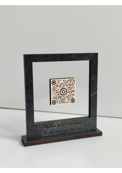 Iban Standı| Hesap Bilgileri Karekod Stant|qr Kod Ödeme Ahşap Masaüstü Çerçeve|menü STANDI|MK5003 modelleri