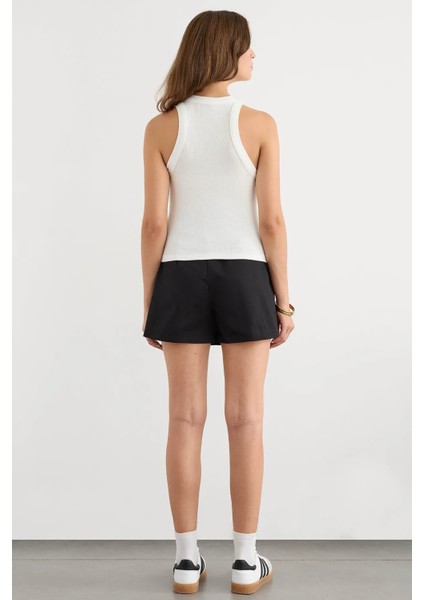 Kadın Mavi Renk Halter Yaka Basic Tank Top White fırsatları