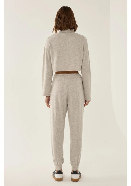 Kadın Esnek Bel Dikişli Eşofman Altı Natural indirimleri