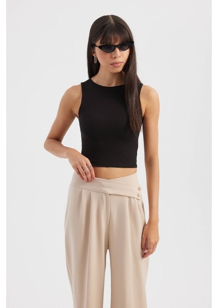 Kadın Yuvarlak Yaka Temel Tank Atlet Black modelleri