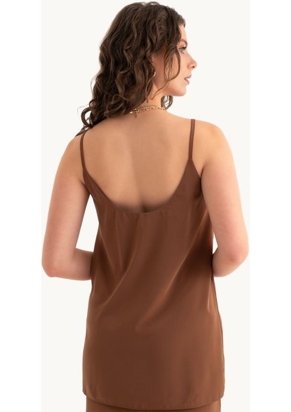 Kadın Askılı İnce Askılı Tişört Brown modelleri