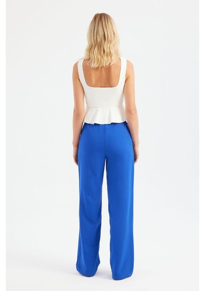 Kadın Kare Yaka Örme Volanlı Bluz White indirimleri