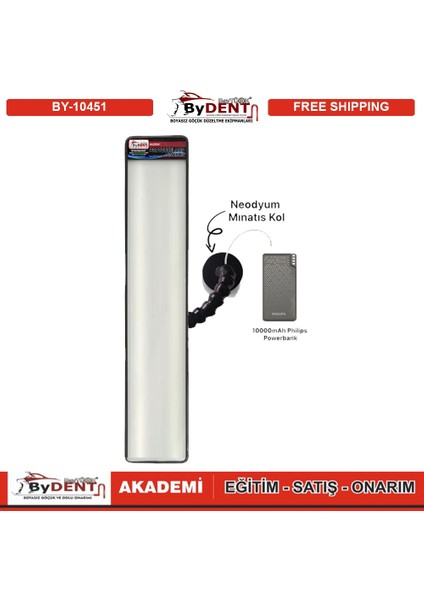 Pdr Boyasız Göçük Düzeltme Şarjlı 2 Ledli Uzun Lamba Mıknatıslı 52X12 fiyatları