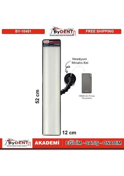 Pdr Boyasız Göçük Düzeltme Şarjlı 2 Ledli Uzun Lamba Mıknatıslı 52X12 modelleri