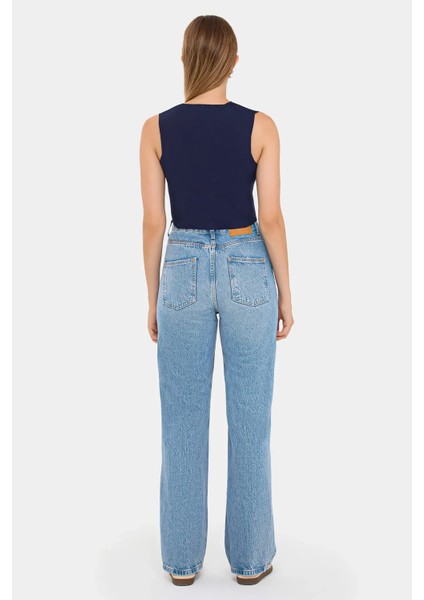 Kadın Kolsuz Örme Crop Süeter Yelek Blue fırsatları