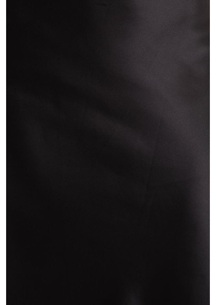 Kadın Kahverengi Saten Yüksek Bel Midi Etek Black indirimleri