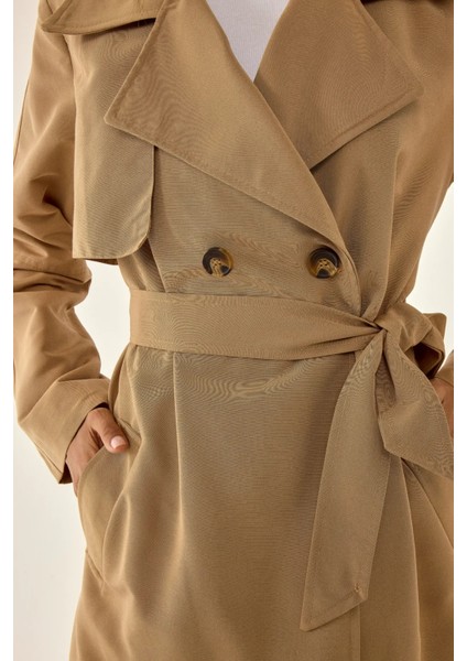 Kadın Kahverengi Trençkot Natural