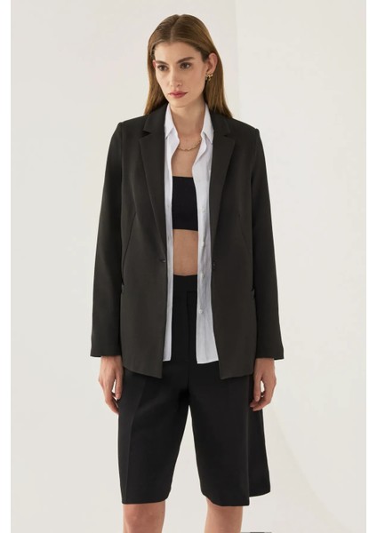 Kadın Astar Detaylı Blazer Siyah fiyatları