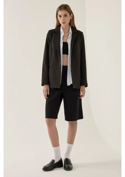Kadın Astar Detaylı Blazer Siyah modelleri