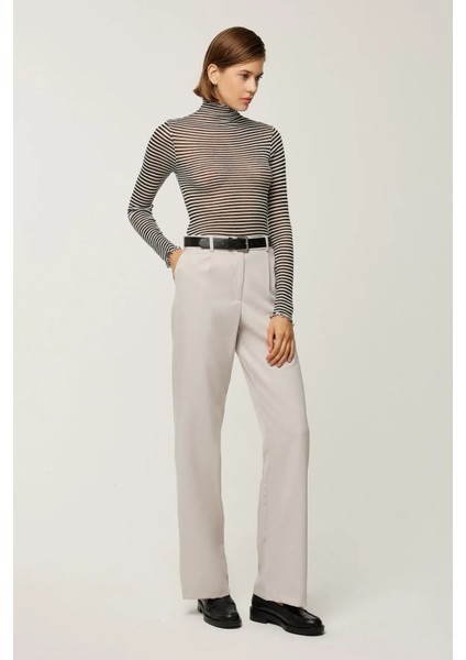 Kadın Düz Paça Pantolon Natural
