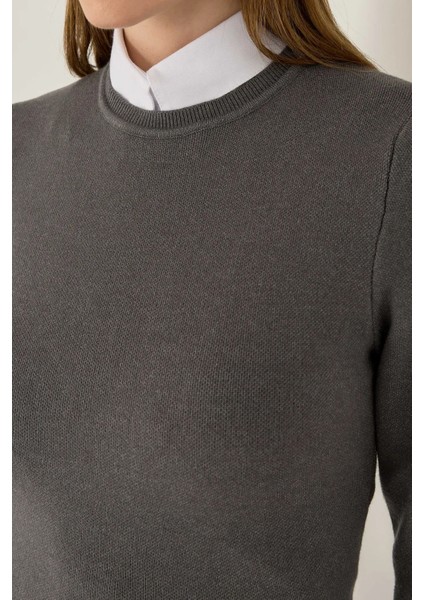 Kadın Temel Örme Üst Gri indirimleri