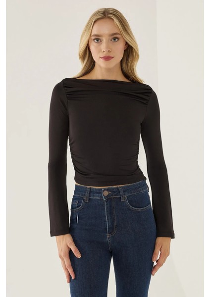 Kadın Drape Detaylı Top Siyah modelleri