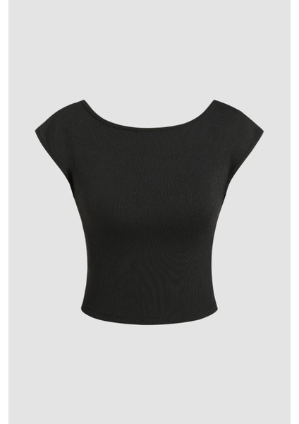 Kadın Sırtı Açık Crop Top Black fiyatları
