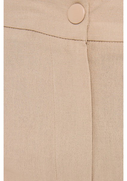 Kadın Düğmeli Bermuda Şortlar Bej Doğal indirimleri