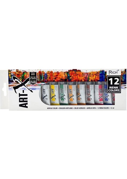 Akrilik Set Art-X 12 Renk 12ml Tüp 07521 modelleri